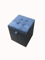 Puff baú quadrado - 1 lugar - 36x36cm - azul Puff baú quadrado - 1 lugar - 36x36cm - azul