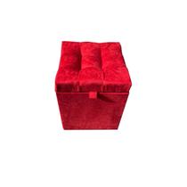 Puff baú quadrado - 1 lugar - 36x36cm - vermelho