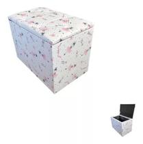 PUFF BAÚ Quadrado 34x34x43 CM Organizador E Decorativo Muito lindo