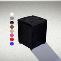 Puff Baú Quadrado Apoiador Decorativo Guarda Livros