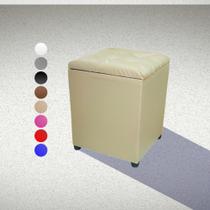 Puff Baú Quadrado Apoiador Guarda Livros Brinquedos Porta Objetos