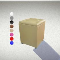 Puff Baú Quadrado Apoiador Guarda Livros Brinquedos Porta Objetos