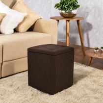 Puff Baú Quadrado Dobrável Marrom material sintético - Organização e Decoração Versátil Puff Baú Quadrado Dobrável Marrom material sintético - Organização e Decoração Versátil