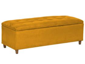 Puff Baú Recamier Amarelo 1,50m Tecido Liso Puff Baú Recamier Amarelo 1,50m Tecido Liso