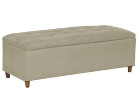 Puff Baú Recamier Bege 1,80m Tecido Liso