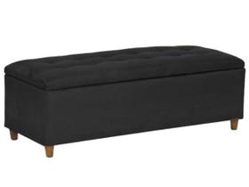 Puff Baú Recamier Grafite 90cm Sued