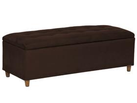 Puff Baú Recamier Marron 1,80m Tecido Liso