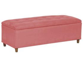 Puff Baú Recamier Rosê 90 cm Sued