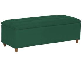 Puff Baú Recamier Verde 1,50m Tecido Liso Puff Baú Recamier Verde 1,50m Tecido Liso