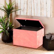 Puff Baú Retangular Decorativo Escritório Quarto Sala Porta Objetos