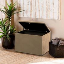 Puff Baú Retangular Decorativo Escritório Quarto Sala Porta Objetos