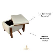 Puff Baú Retangular Luxo Mesa Centro 60x40 Cm Linho Cru Puff Baú Retangular Luxo Mesa Centro 60x40 Cm Linho Cru