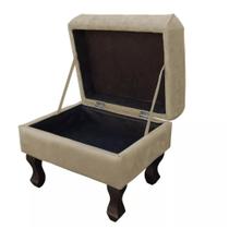 Puff Baú Retrô Luiz XV Capitonê para Sala e Quarto Suede Escolha sua cor - W&ampD Decor