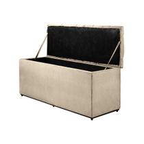 Puff Baú Sapateira Recamier Casal Londres 140 cm Suede