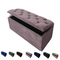 Puff Baú Solteiro Pé de Cama Suede Capitone Decorativo Organizador - Mercadão dos Puffs