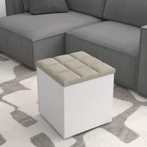Puff Baú Suede Decorativo Organizador Sala Quarto Escritório