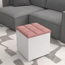 Puff Baú Suede Organizador Decorativo Para Sala Quarto Escritório Pek Móveis