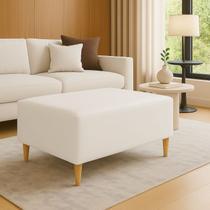 Puff Bela Manu Decor Madri Pés Palito material sintético Branco Puff Bela Manu Decor Madri Pés Palito material sintético Branco