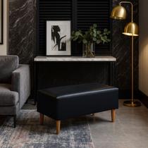 Puff Bela Manu Decor Missouri material sintético Preto