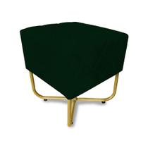 Puff Bela Suede Verde Base Dourado - Vallisa Decor