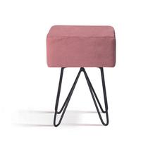 Puff Box Veludo Rosa 45x32x32 cm Base Aço Daf Mobiliário Puff Box Veludo Rosa 45x32x32 cm Base Aço Daf Mobiliário