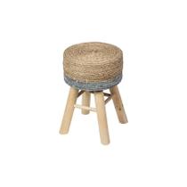 Puff Boxbit Phi Em Fibra Natural E Base De Madeira Natural