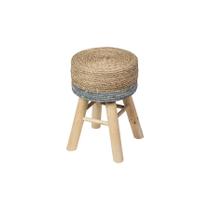 Puff Boxbit Phi em Fibra Natural e Base de Madeira