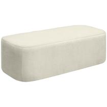 Puff Calçadeira Orgânico Cristal Cama Casal 140cm Sala Bouclê Bege