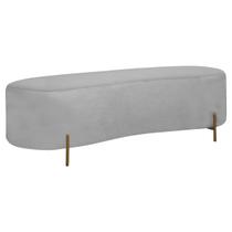 Puff Calçadeira Orgânico Maitê 1,38m Cama Casal Bouclê Cinza SOFA STORE