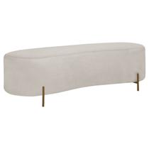 Puff Calçadeira Orgânico Maitê 1,38m Cama Casal Sala Bouclê Bege SOFA STORE