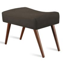 Puff Cama inBox Aluna Retangular com Pés em Madeira Maciça Tecido Suede Café