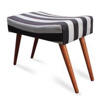 Puff Cama inBox Hamburgo Retangular com Pés em Madeira Maciça Tecido Suede