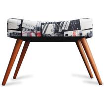 Puff Cama inBox Londres Retangular com Pés em Madeira Maciça Tecido Suede Puff Cama inBox Londres Retangular com Pés em Madeira Maciça Tecido Suede