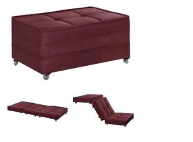 Puff Cama Solteiro Dobravel Com Rodízios