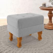 Puff Canis com baú interno Bouclê Cinza