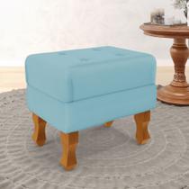 Puff Canis com baú interno Couro Azul Bebê Puff Canis com baú interno Couro Azul Bebê