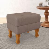 Puff Canis com baú interno Linho Marrom Puff Canis com baú interno Linho Marrom