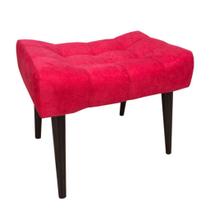 Puff Capitonê Luxo Sued Vermelho Puff Capitonê Luxo Sued Vermelho