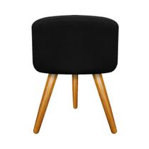 Puff Carol Palito Mel Suede Preto - DAMAFFÊ MÓVEIS
