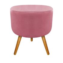 Puff Carol Palito Mel Suede Rosa Bebê - KDAcanto Móveis