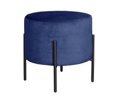 Puff Carol Pufe Decorativo Pé Metal Banco Redondo