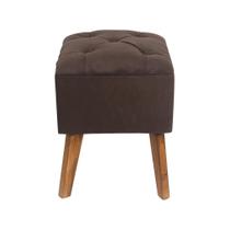 Puff Carré Poptem Quadrado Capitonê Marrom