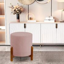Puff Catânia 3 Pés Veludo Rosê Base em Madeira Maciça Puff Catânia 3 Pés Veludo Rosê Base em Madeira Maciça