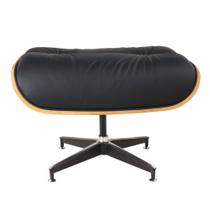 Puff Charles Eames Couro Natural - Preto Puff Charles Eames Couro Natural - Preto