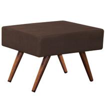 Puff Charme Retangular Suede Pés Palito Marrom Puff Charme Retangular Suede Pés Palito Marrom