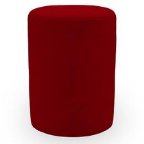 Puff Cilindro Decorativo para Sala e Quarto Confortável Resistente Vermelho
