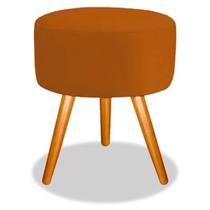 Puff Classic Pés Palito Sued Cinza Claro - Kimi Design