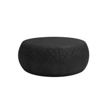 Puff Cleo 105cm Trêsse Corano Preto - Gran Belo