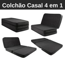Puff Colchão Casal Dobrável Multiuso Prático Fácil Dormir Sono Desscanso Conforto 3 em 1 Viagens Aca Puff Colchão Casal Dobrável Multiuso Prático Fácil Dormir Sono Desscanso Conforto 3 em 1 Viagens Aca