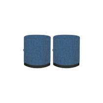 Puff Coliseu Luxo 50cm Azul 2 Unidades - EGMOBILE